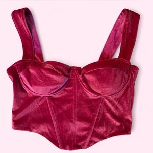 Velvet Pink Bustier Top
